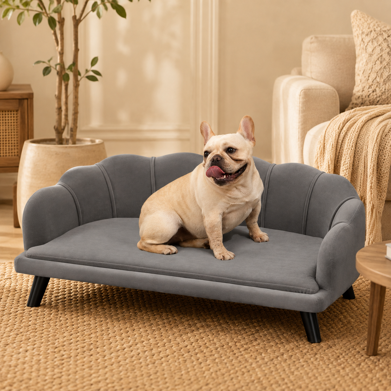 Luxury Pet Sofa Bed – Grey
